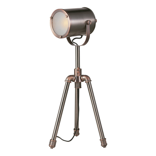 Dar Lighting JAK4021 Jake Task Table Lamp Antique Silver And Copper - 26952
