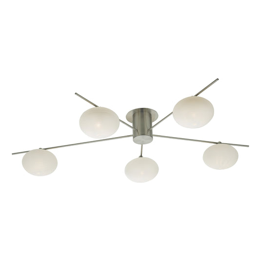 Dar Lighting JAS5446 Jasper 5 Light Semi Flush Satin Nickel - 23887
