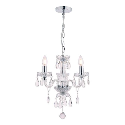 Laura Ashley LA3691062-Q Harriet 3 Light Crystal & Polished Chrome Chandelier