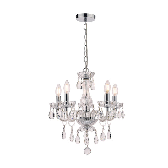 Laura Ashley LA3710919-Q Harriet 5 Light Crystal & Polished Chrome Chandelier