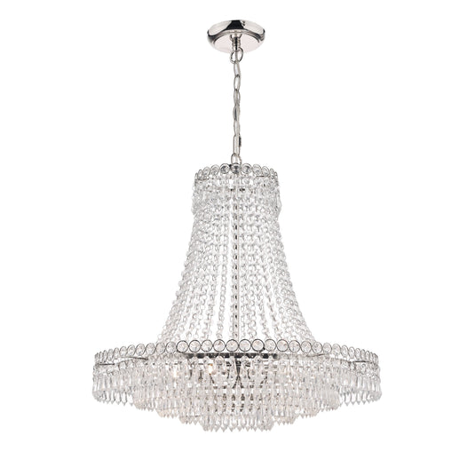 Laura Ashley LA3718230-Q Enid Polished Nickel & Cut Glass 5 Light Grand Chandelier