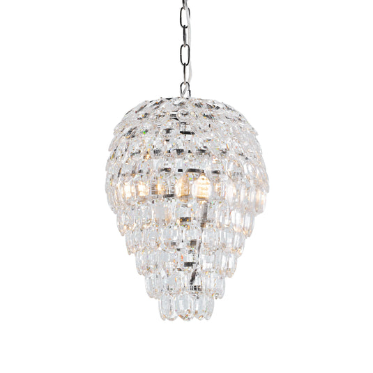 Laura Ashley LA3726536-Q Leon 3 Light Teardrop Crystal Pendant Ceiling Light