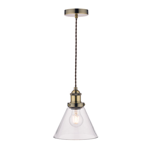 Laura Ashley LA3727730-Q Isaac Antique Brass 1 Light Pendant Ceiling Light
