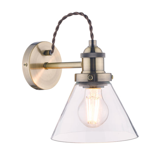 Laura Ashley LA3727742-Q Isaac Antique Brass 1 Light Wall Light