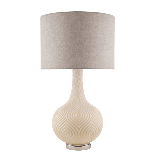 Laura Ashley LA3742272-Q Grace Painted Patterned Glass 1 Light Table Lamp with Shade