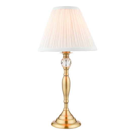 Laura Ashley LA3742284-Q Ellis Antique Brass Spindle Table Lamp with Ivory Shade