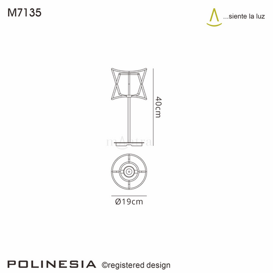 Mantra M7135 Polinesia 19cm Table Lamp, 2W LED, 3000K, 170lm, IP44, Beige Oscu, 2yrs Warranty