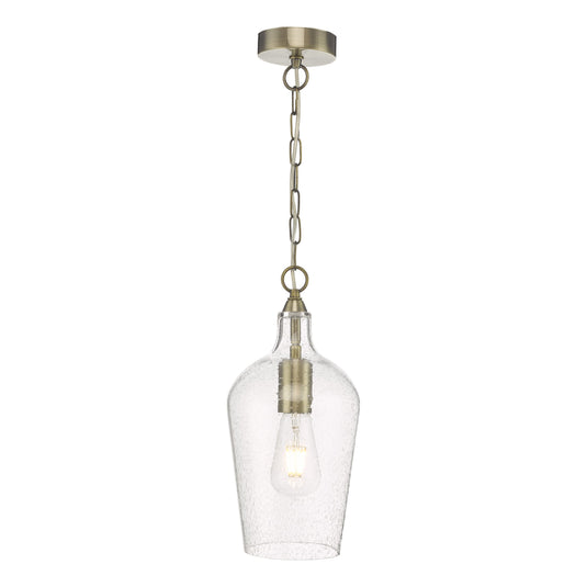 Dar Lighting NID0175 Nida Pendant Antique Brass Glass - 26958
