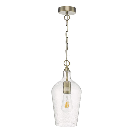 Dar Lighting NID0175 Nida Pendant Antique Brass Glass - 26958