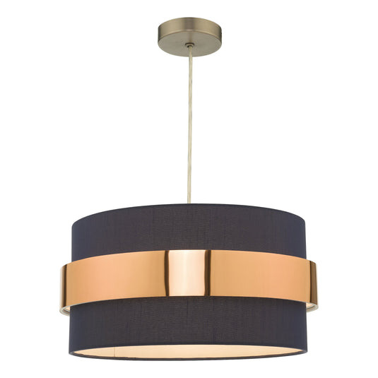 Dar Lighting OKI6523 Oki Easy Fit Navy Blue Shade with Copper Band - 27050