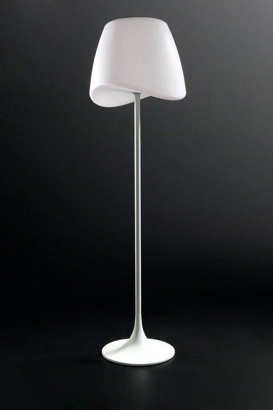 Mantra M1502 Cool Floor Lamp 2 Light E27 Foot Switch Indoor, Matt White/Opal White