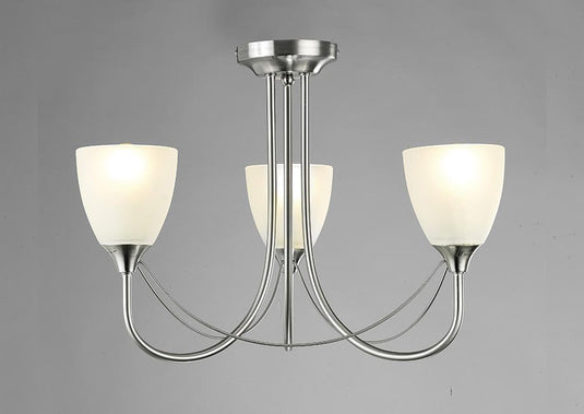 Deco D0026 Cooper Ceiling 3 Light Satin Nickel/Opal Glass - 36083