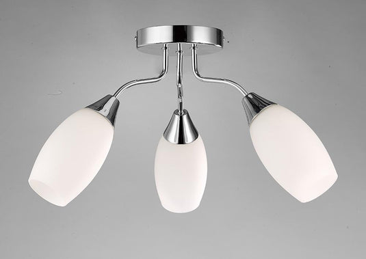 Deco D0027 Denia Ceiling 3 Light E14 Polished Chrome/Opal Glass - D0027