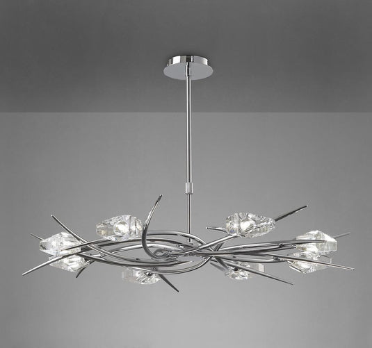 Mantra M1450 Eclipse Telescopic 8 Light G9, Polished Chrome