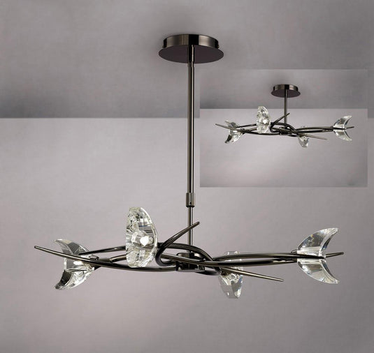 Mantra M1453BC Eclipse Telescopic Semi Flush Convertible 4 Light G9, Black Chrome