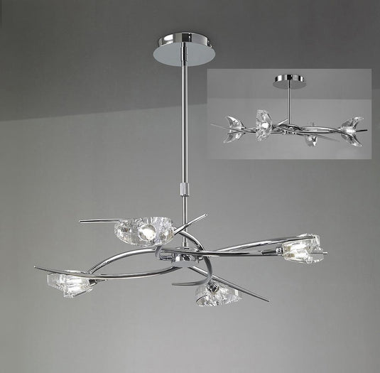 Mantra M1453 Eclipse Telescopic Semi Flush Convertible 4 Light G9, Polished Chrome