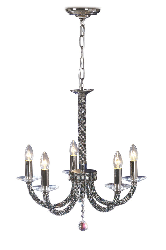 Diyas IL30475 Elena Pendant 5 Light Black Chrome/Crystal - 38076
