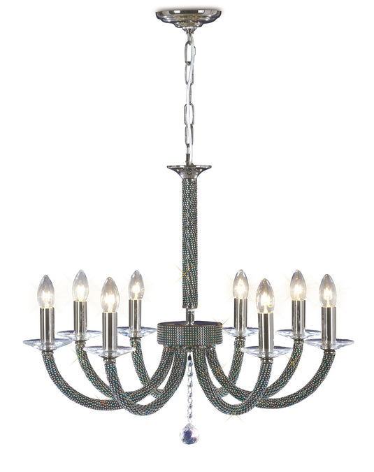 Diyas IL30478 Elena Pendant 8 Light Black Chrome/Crystal - 38077