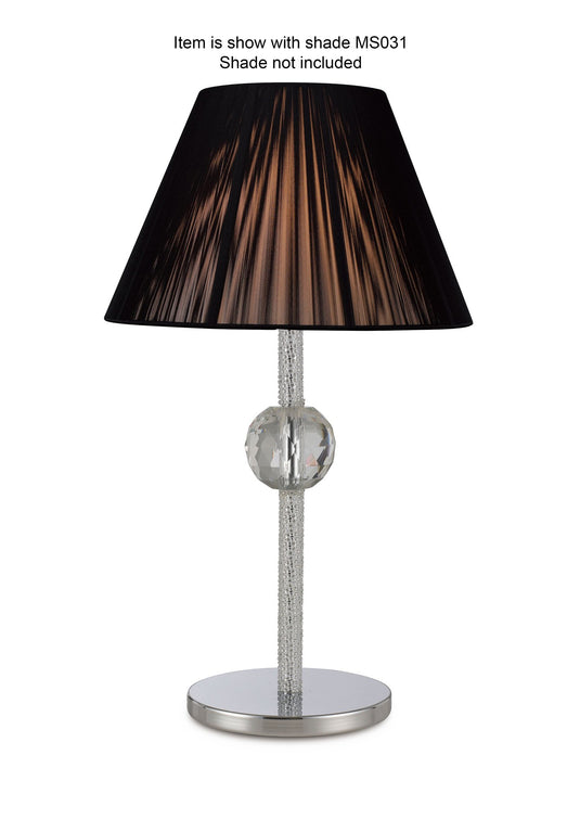 Diyas IL30510 Elena Table Lamp WITHOUT SHADE 1 Light Polished Chrome/Crystal - 21909
