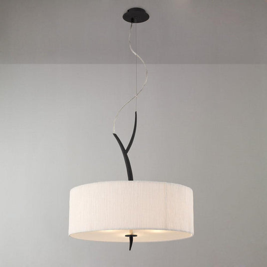 Mantra M1153 Eve Pendant 3 Light E27, Antracite With White Round Shade