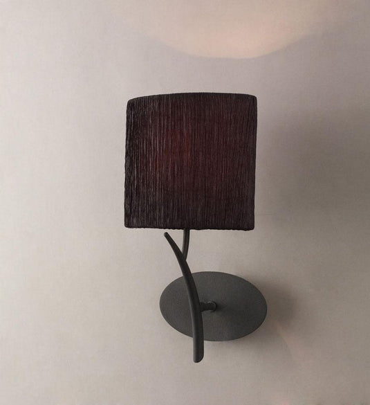 Mantra M1154/BS Eve Wall Lamp 1 Light E27, Antracite With Black Oval Shade