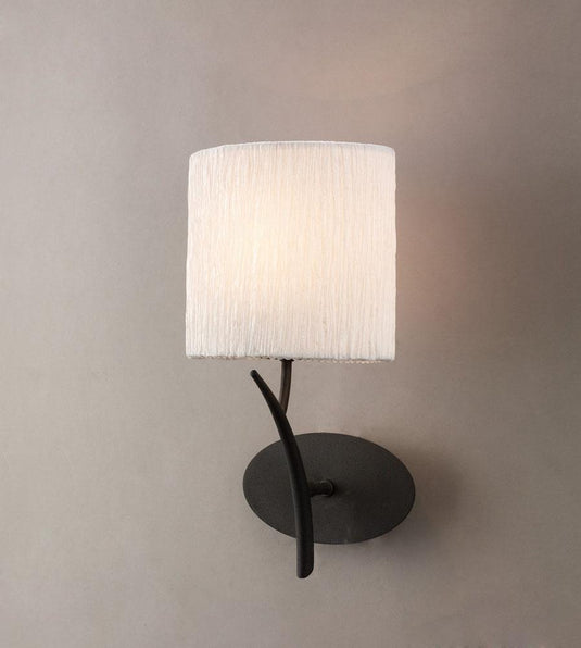 Mantra M1154/S Eve Wall Lamp Switched 1 Light E27, Antracite With White Oval Shade