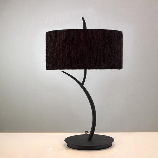 Mantra M1157/BS Eve Table Lamp 2 Light E27 Large, Antracite With Black Round Shade