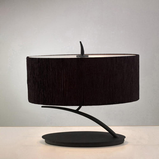 Mantra M1158/BS Eve Table Lamp 2 Light E27 Small, Antracite With Black Oval Shade