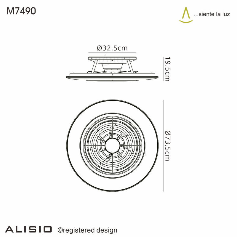 Load image into Gallery viewer, Mantra M7490 Alisio XL 95W LED Dimmable Ceiling Light With Built-In 58W DC Reversible Fan White (Remote Control &amp; App &amp; Alexa/Google Voice control) - 27146
