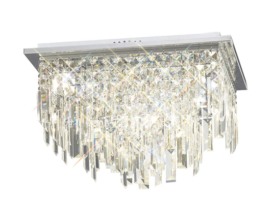 Diyas IL30252 Maddison Ceiling Square 6 Light Polished Chrome/Crystal - 38017