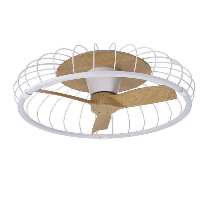 Mantra M7809 Nature 75W LED Dimmable Ceiling Light With Built-In 30W DC Reversible Fan White/Wood (Remote Control & App) - 43361