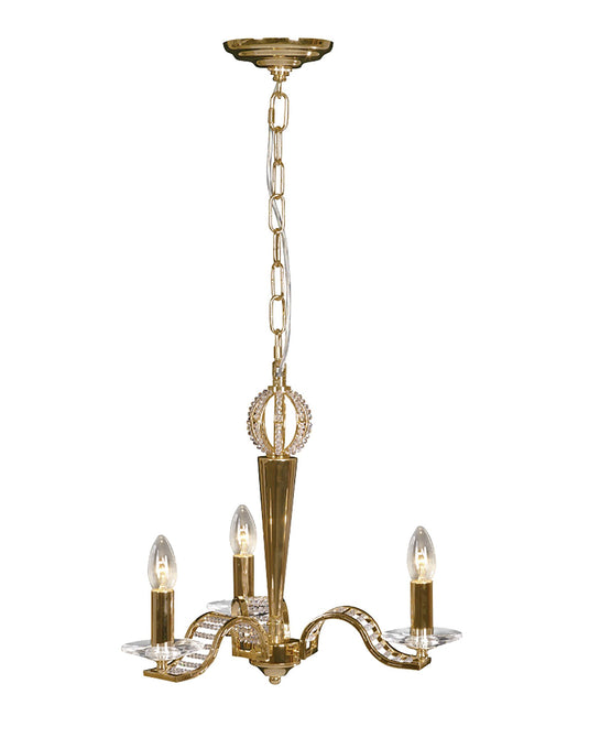 Diyas IL30443 Niobe Pendant 3 Light French Gold/Crystal - 38067