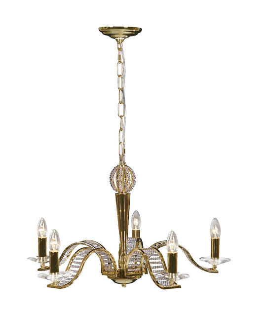 Diyas IL30445 Niobe Pendant 5 Light French Gold/Crystal - 38068