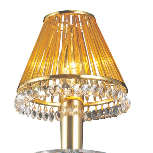 Diyas IL30500 Crystal Clip-On Shade With Amber Glass Rods French Gold/Crystal - 38080