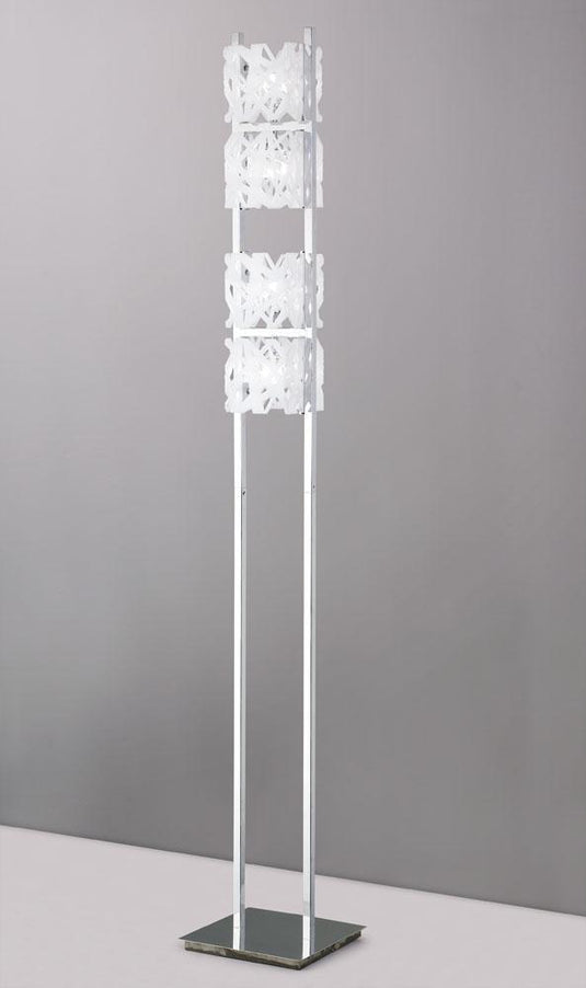 Mantra M1250 Tokio Floor Lamp 4 Light G9, Gloss White/Polished Chrome