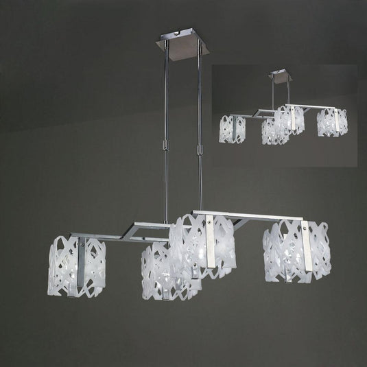Mantra M1257 Tokio Telescopic Semi Flush Convertible 4 Light G9 Line, Gloss White/Polished Chrome