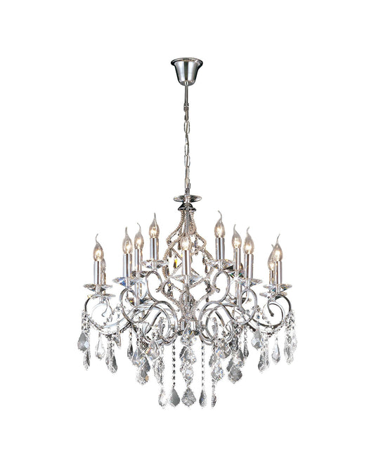 Diyas IL303110+5 Torino Pendant 15 Light Polished Chrome/Crystal - 38033