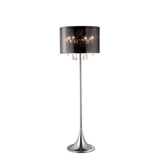 Diyas IL30463 Trace Floor Lamp With Chrome Shade 4 Light Polished Chrome//PVC/Crystal - 38071