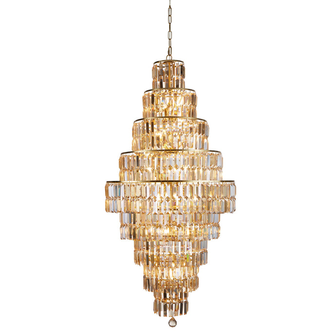 Searchlight 1500SB Empire - 13Lt Chandelier, Satin Brass, Champagne Crystal - 57383