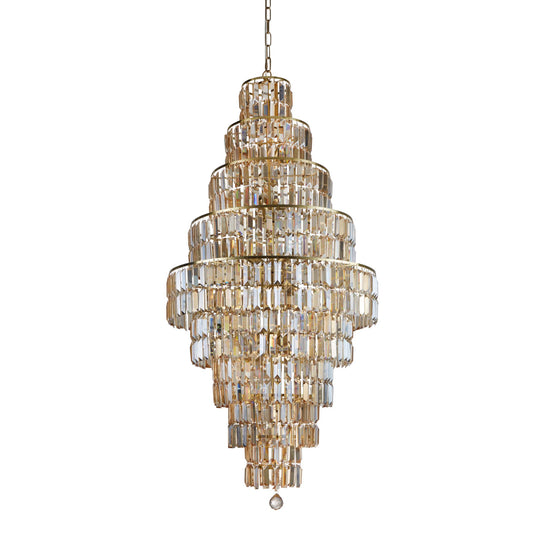 Searchlight 1500SB Empire - 13Lt Chandelier, Satin Brass, Champagne Crystal - 57383