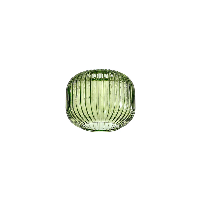 C-Lighting Chisel 16x13cm Pumpkin Shaped Ribbed Glass, Green - 57244