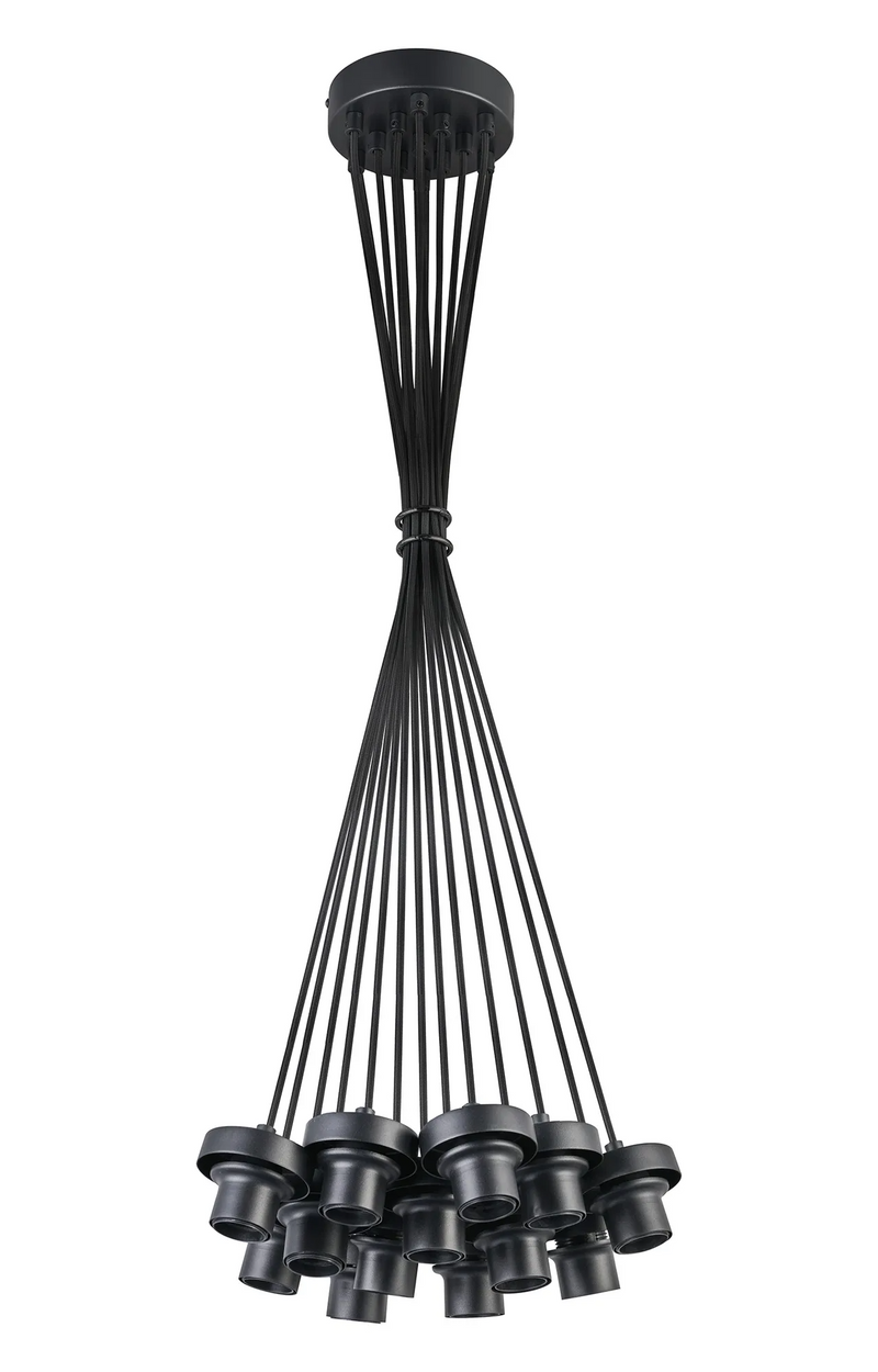 Load image into Gallery viewer, C-Lighting Budapest Satin Black 13 Light E27 2m Cluster Pendant (FRAME ONLY) Suitable For A Vast Selection Of Glass Shades - 61660
