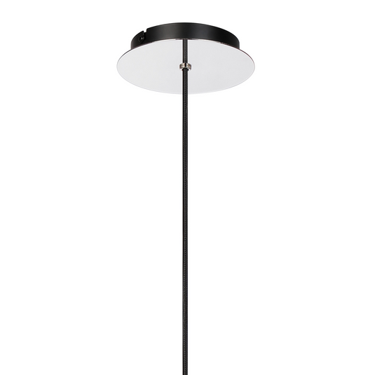 C-Lighting Bridge Single Pendant, 1 Light Adjustable E27, Polished Nickel/Black/Amber Glass - 61026