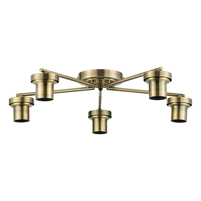 C-Lighting Budapest Antique Brass 5 Light Flush Ceiling (FRAME ONLY, Suitable For A Vast Selection Of Glass Shades - 62286