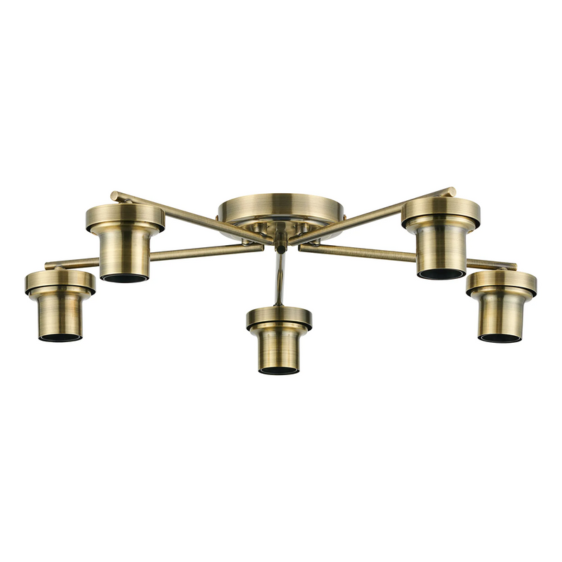 Load image into Gallery viewer, C-Lighting Budapest Antique Brass 5 Light Flush Ceiling (FRAME ONLY, Suitable For A Vast Selection Of Glass Shades - 62286
