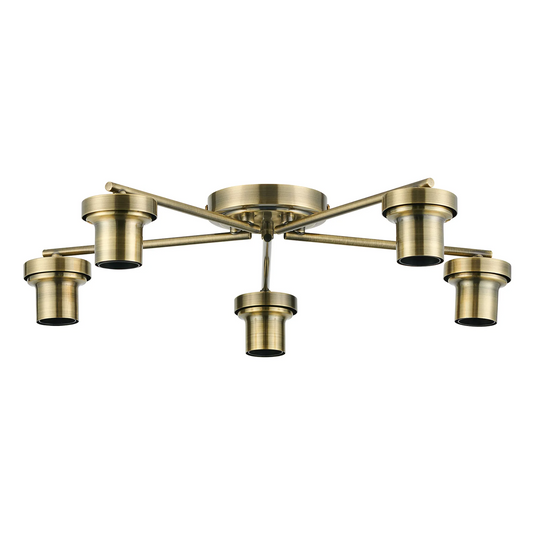 C-Lighting Budapest Antique Brass 5 Light Flush Ceiling (FRAME ONLY, Suitable For A Vast Selection Of Glass Shades - 62286