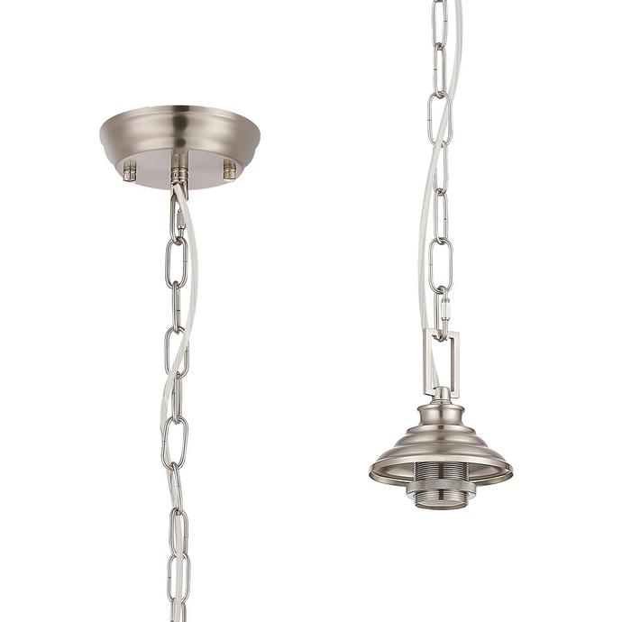 C-Lighting Nash 11cm Single Pendant (FRAME ONLY), 1 x E27, Satin Nickel - 61578