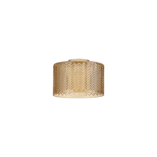 C-Lighting Budapest 170mm x 110mm amber Plated Chevron Pattern Drum Glass Shade - 61628