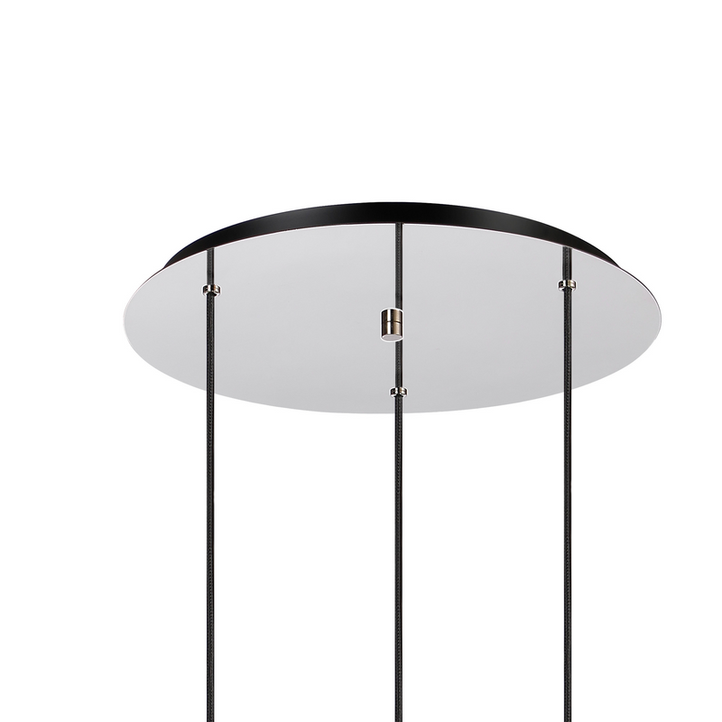 Load image into Gallery viewer, C-Lighting Bridge Round Pendant, 3 Light Adjustable E27, Polished Nickel/Black/Iridescent Fade Glass - 61037
