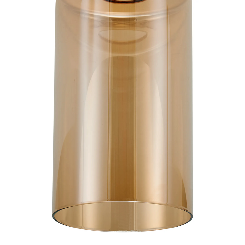 Load image into Gallery viewer, C-Lighting Budapest 120mm x 200mm Amber Plated Cylinder Glass Shade - 61973
